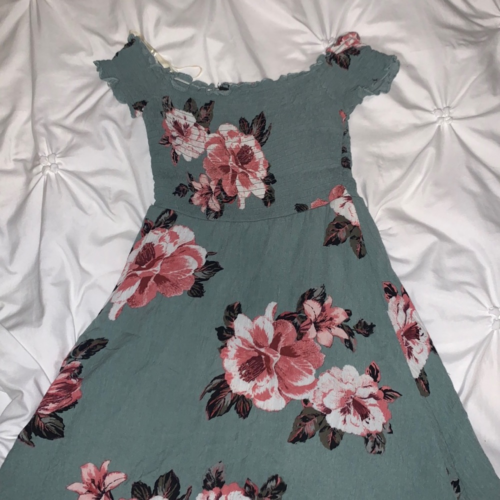 greenish dress with flowers size small